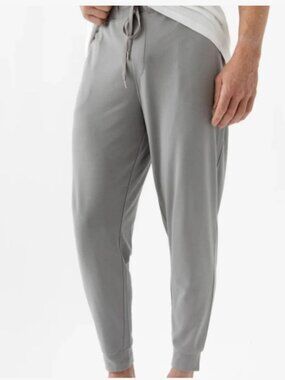 Cozy Earth Pants Mens 2XL Light Gray Bamboo Jogger Drawstring Cuffed Lounge NWT